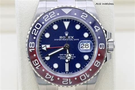 rolex gmt white gold blue dial|2022 Rolex pepsi.